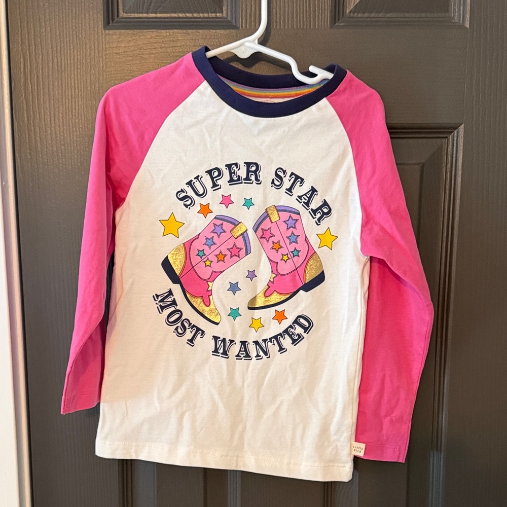Super Star Most Wanted Kids Shirt - Pink & White